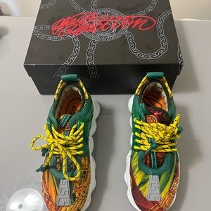 Versace men’s  multicolor chain reaction sneakers. US 7 or Eu 40.